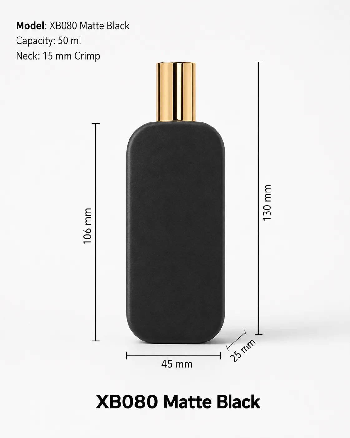 XB080 Matte Black perfume bottle
